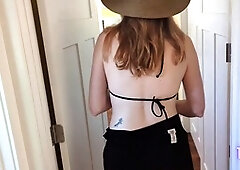 Jess and James playfully seduce the landscaper in a hot amateur roleplay