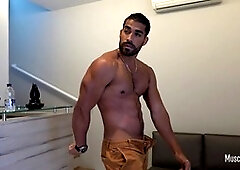 Brazilian Alexander shows off his nude body