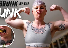 Shrunk by the Hunk! Tiny POV of cooking, eating, and flexing with your giant FtM gym buddy