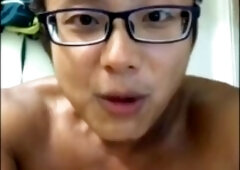 Glasses Dude Slurps his own Jism