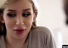 Big assed ts temptress Angelina Please interracial anal sex