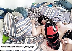 Trans beauty taped up and teased