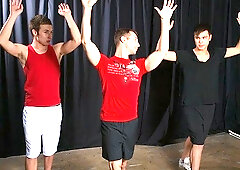 Dancers Damon Audigier, Devon Hunter, Aaron Styles fuck on the stage