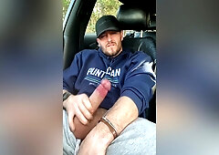 Pulling Over To Wank My Fat Cock In The Car Park