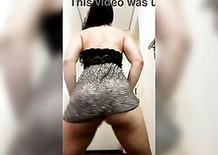 Married woman with a large butt dancing funk out of pants