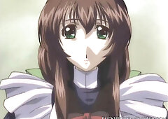 Enjoy the steamy anime cartoon with glasses-wearing babe in romantic action!