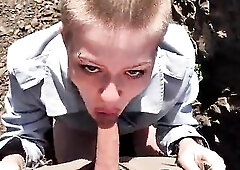 Drove up the teen cutie to the hilltop outside the town just to suck my jock