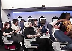 ADULT TIME - Olivia Jay Flashes Breasts & Fingers Twat On Plane! Gets Caught & Screwed Hard By Seatmate