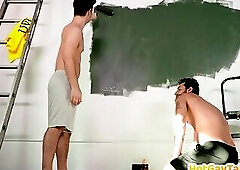 Seduced jock rides sturdy top indoors before bentover