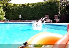 Fit Babe Banged by the Pool