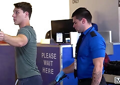 Mensexgear - Paul Canon Travels With A Toy In His Ass Until He Gets Caught By A Security Guy