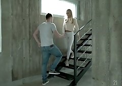 Svelte and leggy hottie Nancy Ace rides cock and gets poked in spoon pose