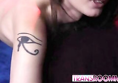 Hot Trans Strippers Go Bareback In The Back Room