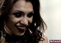 TS Jessy Dubai get arrested and fucked by prisoners huge cock hard