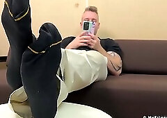 Tired Jock Bax Rubs And Relaxes His Beautiful Size 8 Feet