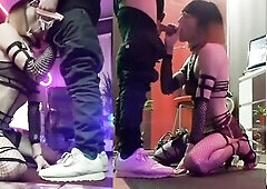 French Cross-Dressing Sex Serf, Obedient In Front Of A Glamorous Ramrod For A FACeFuckiNg HarD For St ValenTin Slut on Leash, Rod Puff, Throat Screw, 