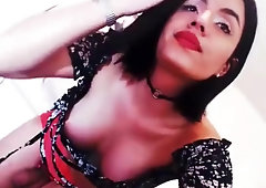 Sexy hard cock tgirl stroking