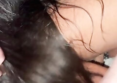 Bi trio - this babe sucks her boyfriend during the time that her butt screws him