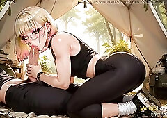 The bespectacled golden-haired nerd went to the forest with books and a backpack, but instead of quiet camping, hard and filthy sex was awaiting for h
