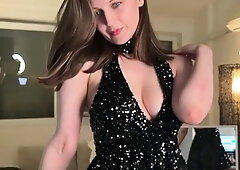 Cute curly brunette solo webcam masturbation