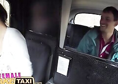 Female Fake Taxi Cocky passenger likes drivers melons and toned body
