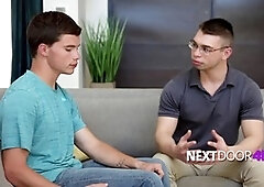 A instructor bangs his youngster student