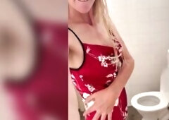 Sexy mother I'd like to fuck in hotel room getting willing for a date in her satin suit has quickie with fruit picker