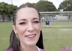 Squirting foursome fuck relaxation after soccer drill