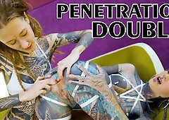 Alternative TATTOO teens fucking each other with crazy toys, anal GAPE, DP, big toys, goth, punk