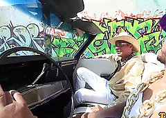 transgender princess spitroasted stiff by dark-hued dudes