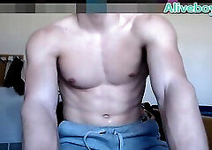 sexy young boy stroking his big dick online