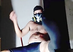 Hairy middle-aged guy Stink Hairymale in furry gear indulges in solo pleasure