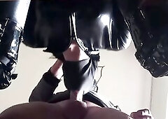 mother I'd like to fuck chairtied, throatfucked with ring gag and throatpie