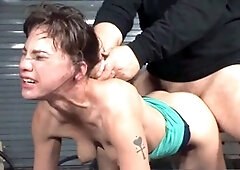 Humiliated servant gets her pussy ravaged in a wild threesome