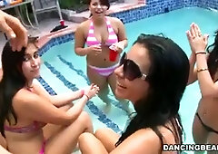 Wild Underwater Cock-Sucking Party with Amateur Sluts in Bikinis