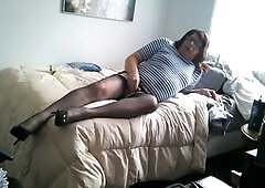 Bobbie in her cute sissy stockings gets toyed around