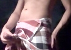 Handsome mature Thai boy enjoys outdoor masturbation session