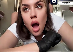 Sexy Student 18+ Plays The Role Of A Horny Maid Using A Dating App