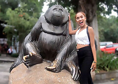 Bubble butt Thai GF licked and fucked at home after a day out