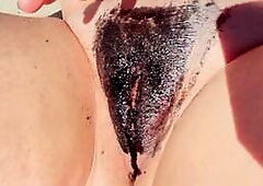 Put glue mask on my fat pussy. Taking of  huge cum and squirt. Watch till the end!!!