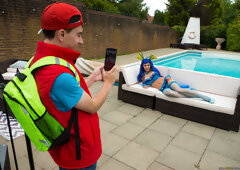 Charming cosplay girls arousing sex video