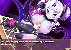 Enchanted anime succubus claims control over a glowing magical shaft