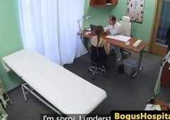 European amateur lets doctor lick her pussy