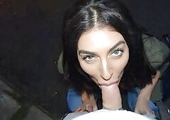 I saw Ava Koxxx waiting for the bus and she had such nice boobs I pulled out my cock and starting wanking in public. I guess I was too obvious, becaus