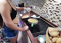 Hot sexy angel is cooking in the kitchen part thirty