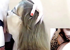 dual sight of a Hot Tranny POV deep throat