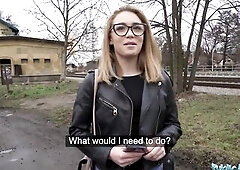 Public Agent - That babe's just eighteen but this babe knows how to suck and screw a large jock in a basement