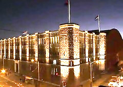 Red hair tranny in latex catsuit screwing guy