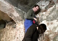 Large booty brunette hair gets hard anal screw from her fucker.