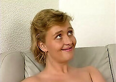 This day is housewife casting day for us. Here is a movie with a German housewife. What does that babe do in front of the camera?